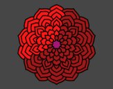 Dibujo Mandala pétalos de flor pintado por macri
