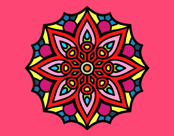 Dibujo Mandala simetría sencilla pintado por Caronte