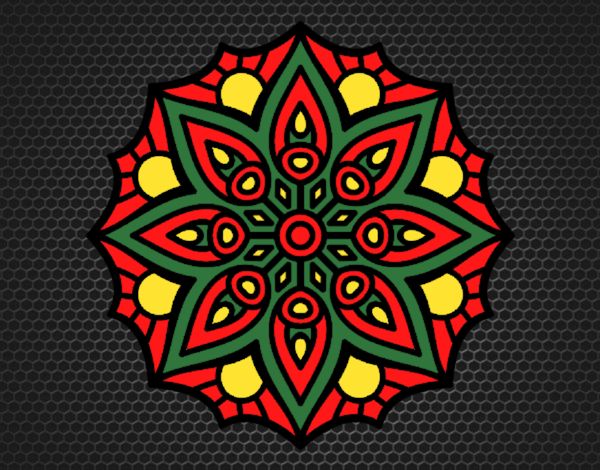 Dibujo Mandala simetría sencilla pintado por amalia