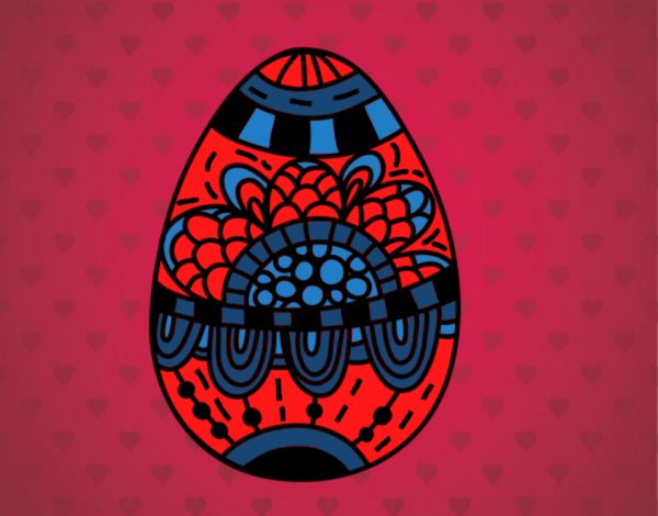 Dibujo Un huevo de Pascua floral pintado por amalia