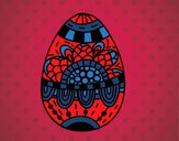 Dibujo Un huevo de Pascua floral pintado por amalia
