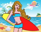 Barbie con tabla de surf