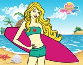 Barbie con tabla de surf