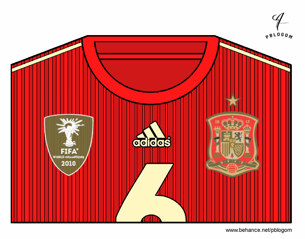 Camiseta del mundial de fútbol 2014 de España