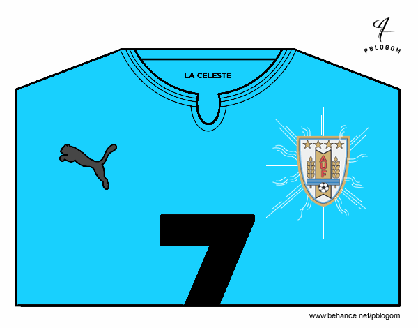 Camiseta del mundial de fútbol 2014 de Uruguay