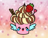 Cupcake kawaii con fresa