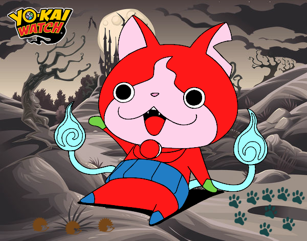 Jibanyan saludando