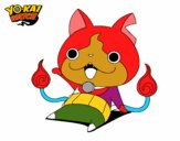 Dibujo Jibanyan saludando pintado por tomasf