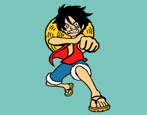 Luffy golpeando