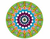 Dibujo Mandala flor con círculos pintado por JC2016