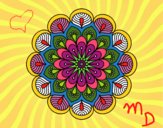 Dibujo Mandala flor y hojas pintado por magydavid