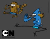 Mordecai y Rigby karatekas