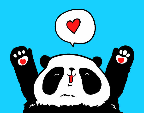 Dibujo Panda enamorado pintado por Yeric12