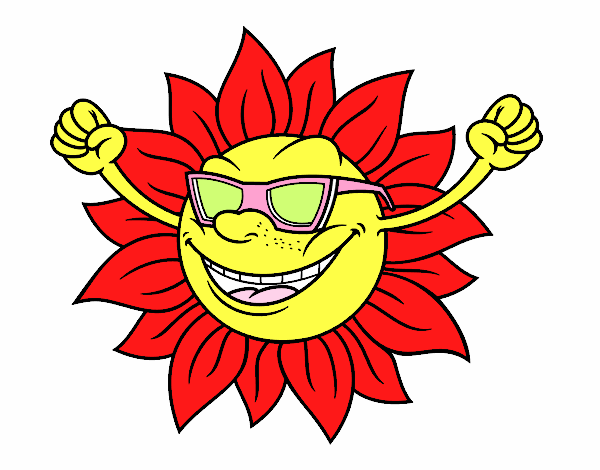 Un sol con gafas de sol