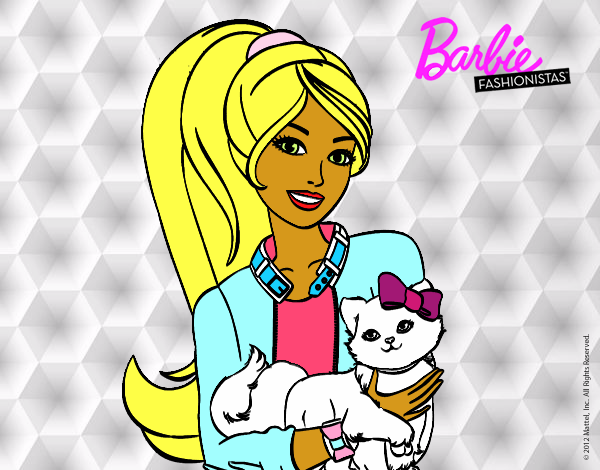 Barbie con su linda gatita