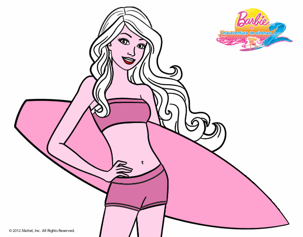 Barbie con tabla de surf