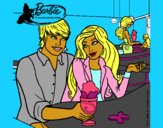 Dibujo Barbie y su amigo en la heladería pintado por livet