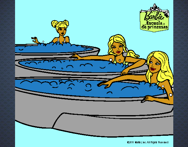 Barbie y sus amigas en el jacuzzi