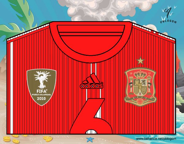 Camiseta del mundial de fútbol 2014 de España