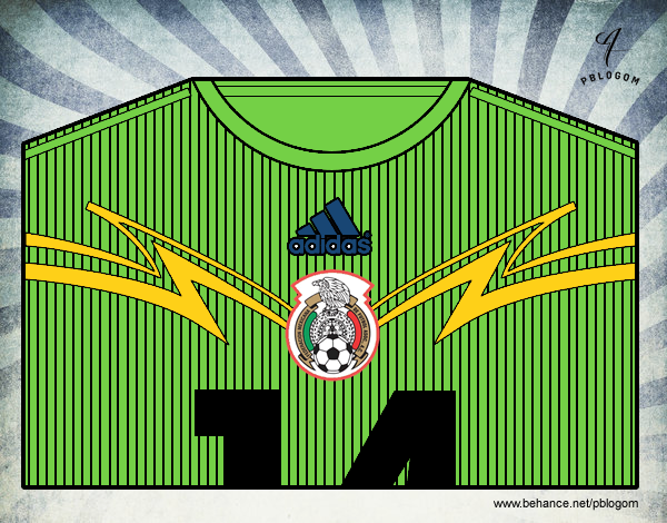 Camiseta del mundial de fútbol 2014 de México