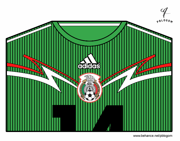 Camiseta del mundial de fútbol 2014 de México