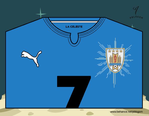 Camiseta del mundial de fútbol 2014 de Uruguay