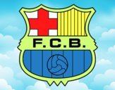 Dibujo Escudo del F.C. Barcelona pintado por livet