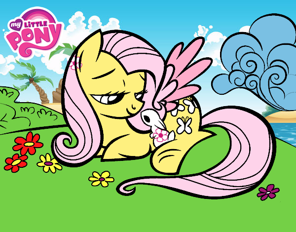 Fluttershy con un conejito