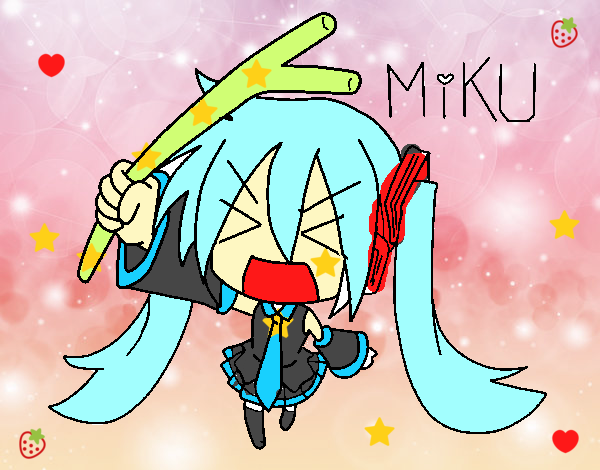 la hermosa miku un aplauso