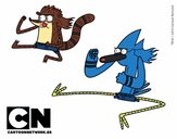 Mordecai y Rigby karatekas