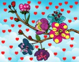 Dibujo Rama de cerezo pintado por tiare2001