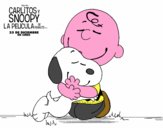 Snoopy y Carlitos abrazados