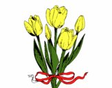 Dibujo Tulipanes con lazo pintado por GenesisH