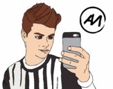 Dibujo Abraham Mateo selfie pintado por PicachuAM