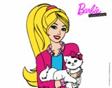 Dibujo Barbie con su linda gatita pintado por isalinda