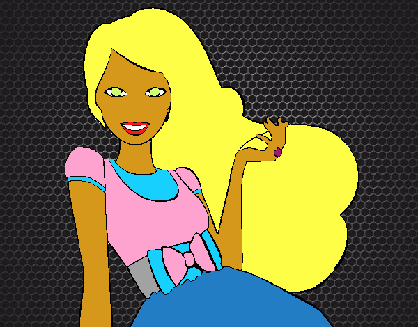 Barbie con su vestido con lazo