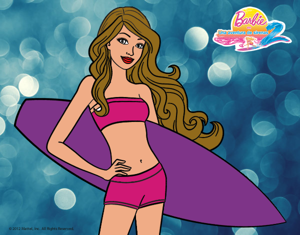 Barbie con tabla de surf