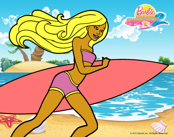 Barbie corre al agua