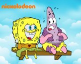 Bob Esponja y Patricio en bañador