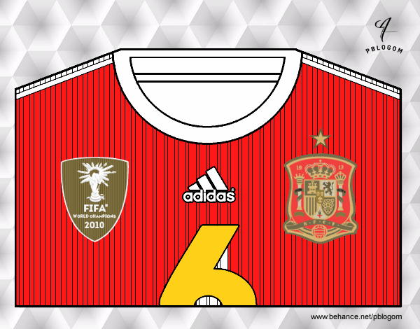 Camiseta del mundial de fútbol 2014 de España