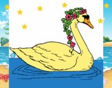 Cisne con flores