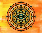 Dibujo Mandala sistema solar pintado por AnaIta
