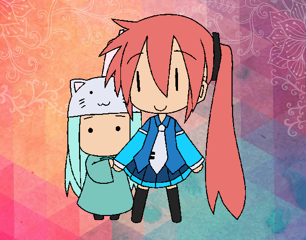 Miku y Kasane Chibi