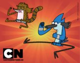 Mordecai y Rigby karatekas