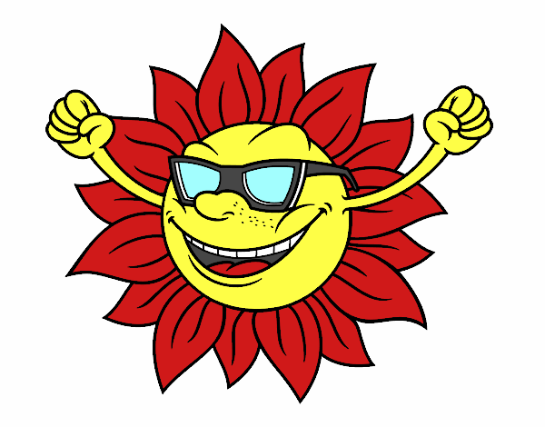 Un sol con gafas de sol