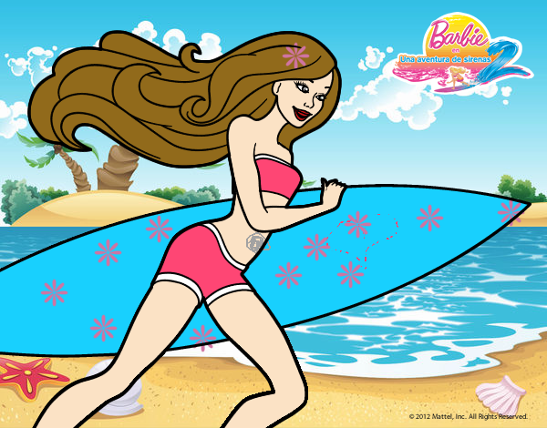 Barbie corre al agua