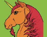 Dibujo Cabeza de unicornio pintado por olgablanco