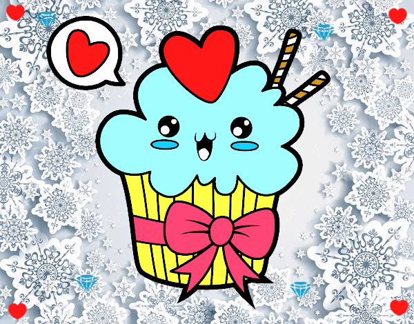 Cupcake kawaii con lazo