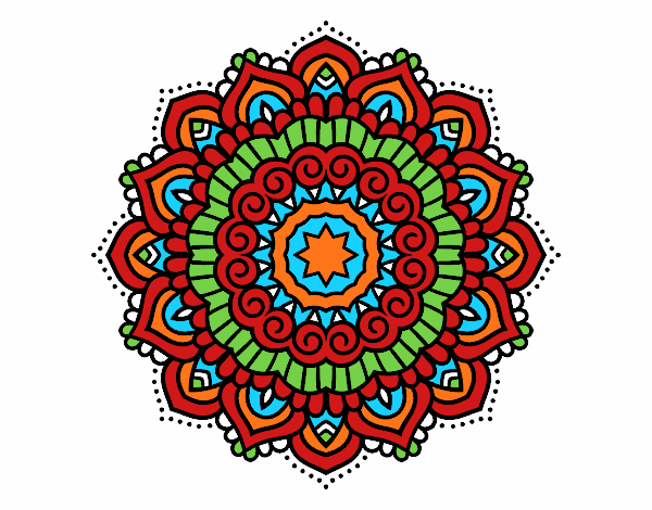 Dibujo Mandala estrella decorada pintado por MariaSol77