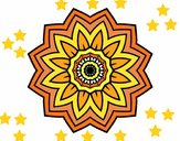 Dibujo Mandala flor de girasol pintado por anamabelam